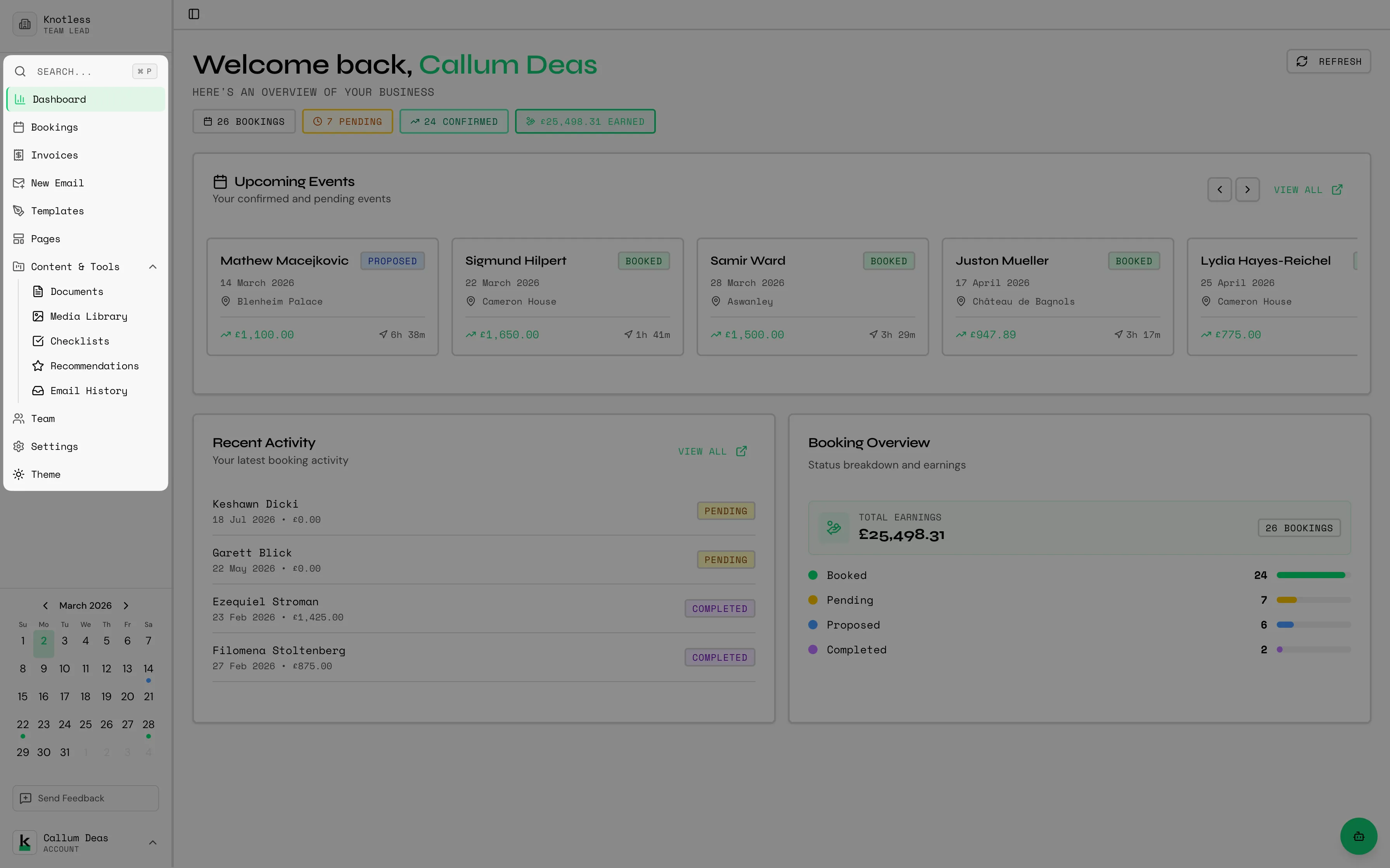 Sidebar navigation menu expanded